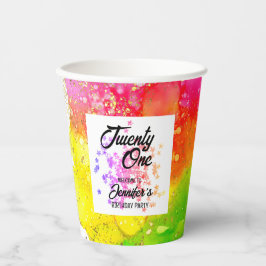 スプラッシュカラフルウォーターのカラー誕生日 紙コップ