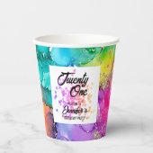 スプラッシュカラフルウォーターのカラー誕生日 紙コップ (正面)