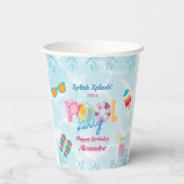 スプラッシュカラフルスプラッシュガール誕生日プールパーティー 紙コップ (裏面)