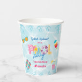スプラッシュカラフルスプラッシュガール誕生日プールパーティー 紙コップ (正面)