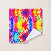 スプラッシュカラフルデザインモダンタイ染料 バスタオルセット (ウォッシュタオル)