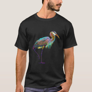 スプラッシュカラフルバードブルーヘロン Tシャツ