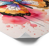 スプラッシュカラフル付き芸術的蝶 ポスター (角)