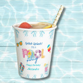 スプラッシュカラフル子供の誕生日プールパーティー 紙コップ