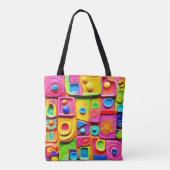 スプラッシュカラフル彫刻：マンガ風アートスタイル トートバッグ (裏面)