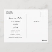 スプラッシュカレンダー写真Save the Date招待状 ポストカード (裏面)