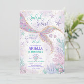 スプラッシュガーリースプラッシュマーメイド誕生日バッシュパーティー 招待状 (スタンド正面)
