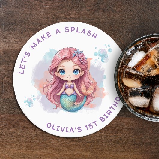 スプラッシュガールズマーメイド誕生日パーティーを作ろう ラウンドペーパーコースター