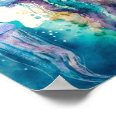 スプラッシュクラゲ水彩ポスタミニマルー ポスター (角)