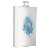 スプラッシュコンパス – 青芸術的水色 フラスク (右)