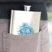 スプラッシュコンパス – 青芸術的水色 フラスク (インサイチュ)