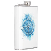 スプラッシュコンパス – 青芸術的水色 フラスク (右)