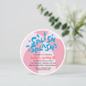 スプラッシュサマープールパーティー誕生日 招待状 (スタンド正面)