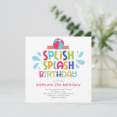 スプラッシュサマープール誕生日招待状 招待状 (スタンド正面)