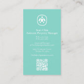 スプラッシュシータートルのロゴとティール(緑がかった色)名刺 名刺 (裏面)