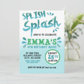 スプラッシュスプラッシュパークパーティーサマーボーイ誕生日 招待状 (スタンド正面)