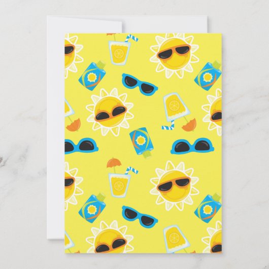 スプラッシュスプラッシュパークパーティーサマーボーイ誕生日 招待状 (裏面)