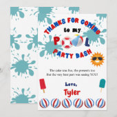 スプラッシュスプラッシュプールバースデーパーティーサンキューカード サンキューカード (正面/裏面)