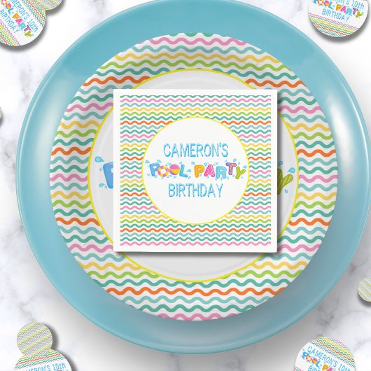 スプラッシュ💦スプラッシュプールパーティー誕生日パーティー スタンダードカクテルナプキン