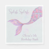 スプラッシュスプラッシュマーメイド誕生日ナプキンス スタンダードランチョンナプキン (正面)