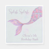 スプラッシュスプラッシュマーメイド誕生日ナプキンス スタンダードランチョンナプキン (正面)