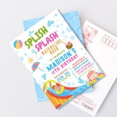 スプラッシュスライドパーティー招待状(編集可能) 招待状