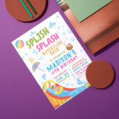 スプラッシュスライドパーティー招待状(編集可能) 招待状