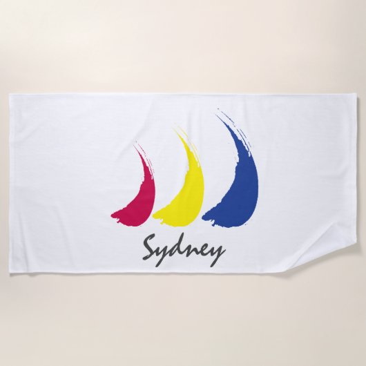 スプラッシュセイル絵を描ズ_-The-Wind_Sydney ビーチタオル (正面)