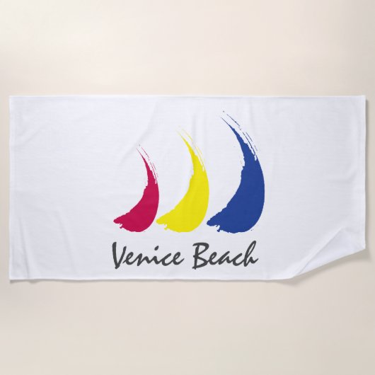 スプラッシュセイル絵を描ズ_-The-Wind_Veniceビーチ ビーチタオル (正面)
