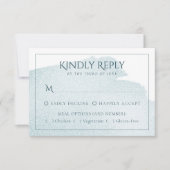 スプラッシュティール(緑がかった色) |洗練された水彩エントリ 出欠カード (正面)