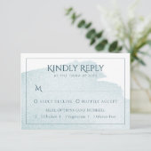 スプラッシュティール(緑がかった色) |洗練された水彩エントリ 出欠カード (スタンド正面)