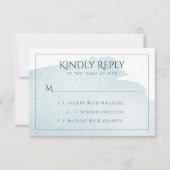 スプラッシュティール（緑がかった色） |洗練された水彩画 出欠カード (正面)