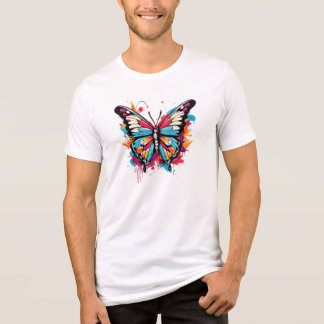 スプラッシュデザインの蝶々 トライブレンドTシャツ