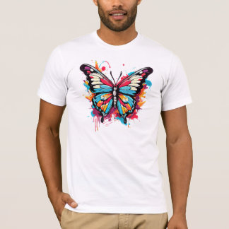 スプラッシュデザインの蝶 Tシャツ