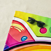 スプラッシュハッピーエモジおもしろい ビーチタオル (インサイチュ)