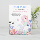 スプラッシュバッシュ メルメイドパーティー 誕生日会 招待状 (スタンド正面)