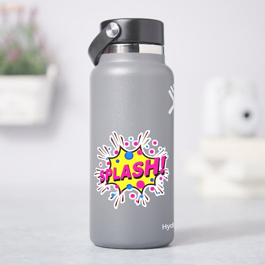 スプラッシュバポップ・アートのストアートピンクイエローon 4"ビニル シール (HydroFlask)