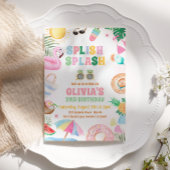 スプラッシュバースデー招待状 プールパーティー招待状 招待状