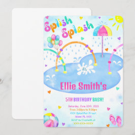 スプラッシュパッドの誕生日招待状 招待状