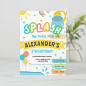 スプラッシュパッドパーティーウォーターパーク誕生日 招待状 (スタンド正面)