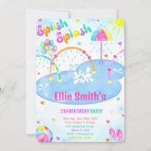 スプラッシュパッド誕生日招待状 招待状 (正面)