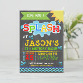 スプラッシュパークパーティーサマーボーイ誕生日 招待状 (スタンド正面)