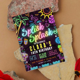 スプラッシュパーティーグローパーティー編集可能招待状 招待状