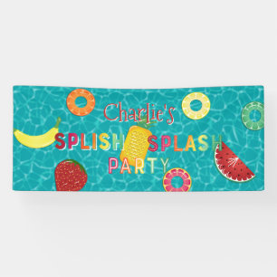 スプラッシュパーティーlプール誕生日lサマーフルーツ 横断幕