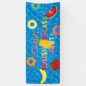 スプラッシュパーティーlプール誕生日lサマーフルーツ 横断幕 (縦)