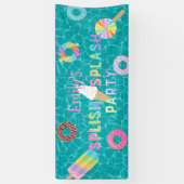 スプラッシュパーティーlプール誕生日lデザート 横断幕 (縦)