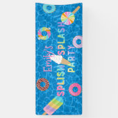 スプラッシュパーティーlプール誕生日lデザート 横断幕 (縦)