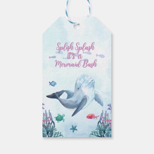 スプラッシュパープルマーメイドバッシュありがとう ギフトタグ (裏面)