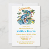 スプラッシュビルウォータースライドボーイバースデーパーティー 招待状 (正面)