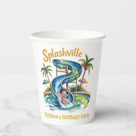 スプラッシュビルウォータースライドボーイバースデーパーティー 紙コップ